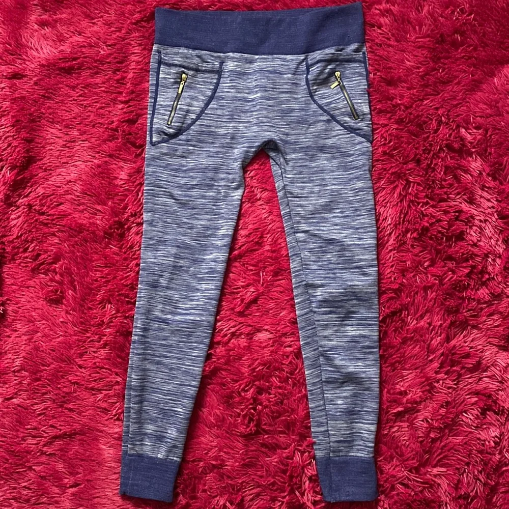 Linda Michael seamless navy heather leggings - Picture 1 of 14